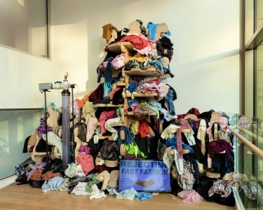 Fast Fashion Art Installation bringing attention to the environmental impact of fast fashion.