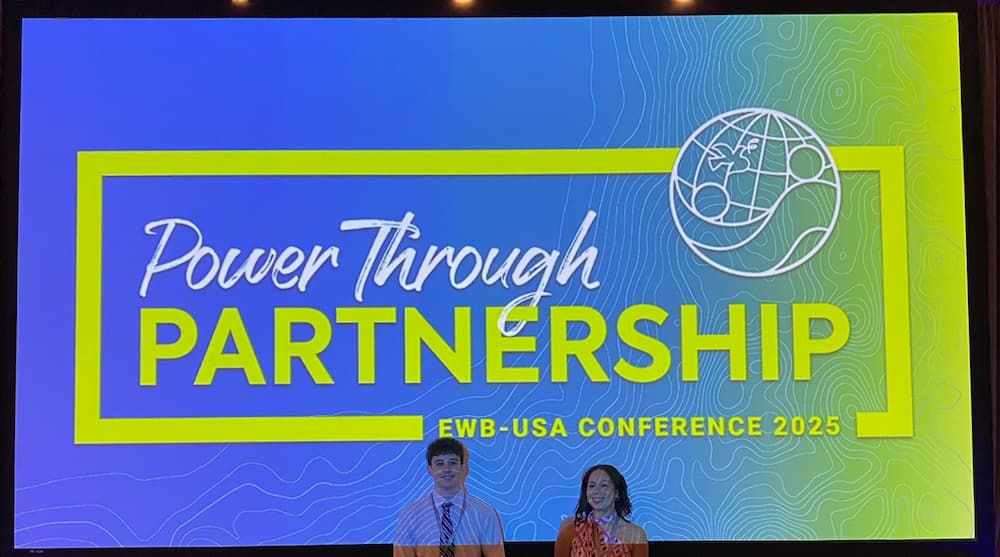Engineers without borders 2025 conference with Bennett Lewis and Ava West.  