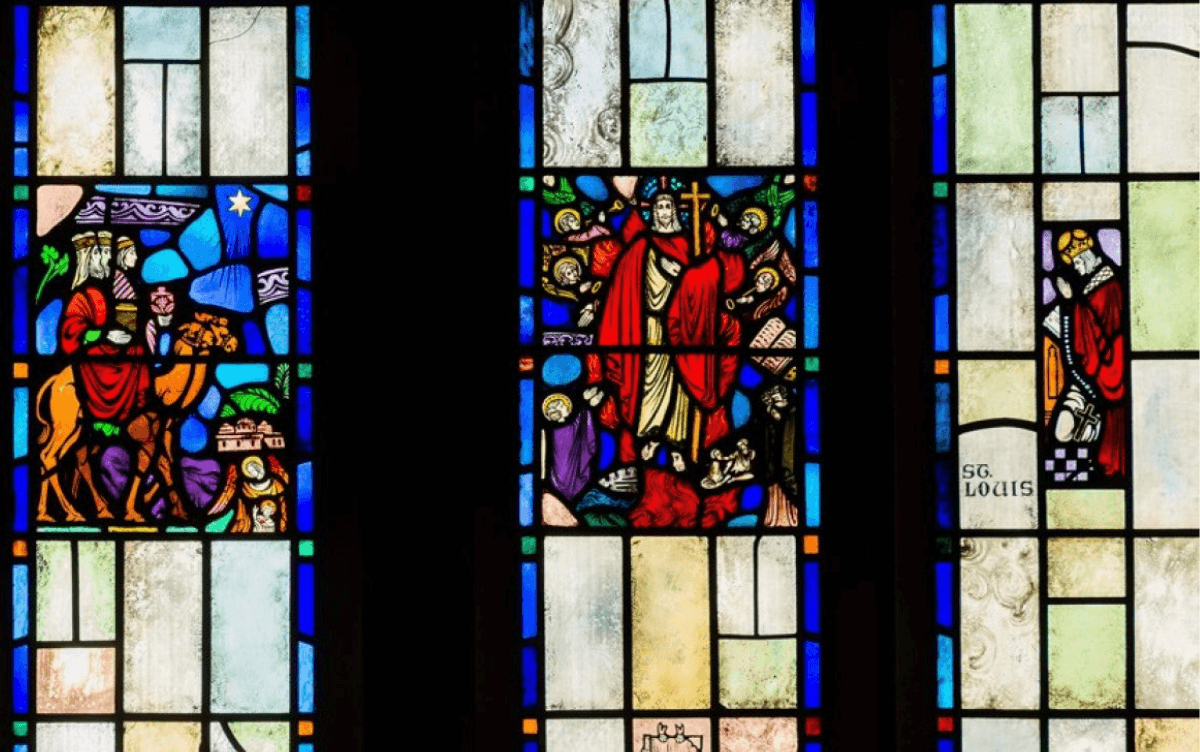 a stained glass window