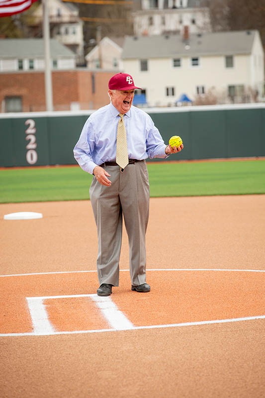 John Harrington gets ready to pitch a baseball.