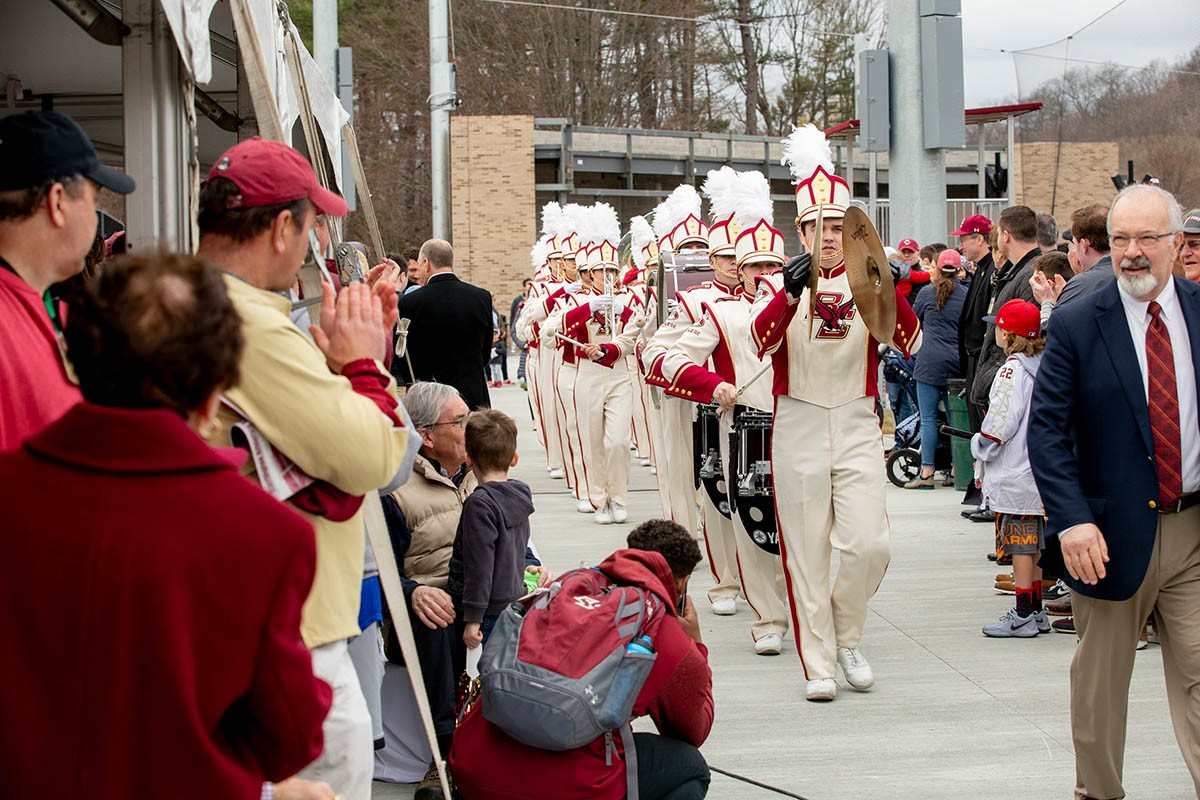 The Boston College marching band.