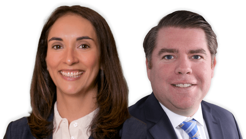 Elizabeth Newton ’06, associate in the Trusts and Estates Group at Mirick O’Connell, and Tucker McDonald ’07, president of US Advisory Group