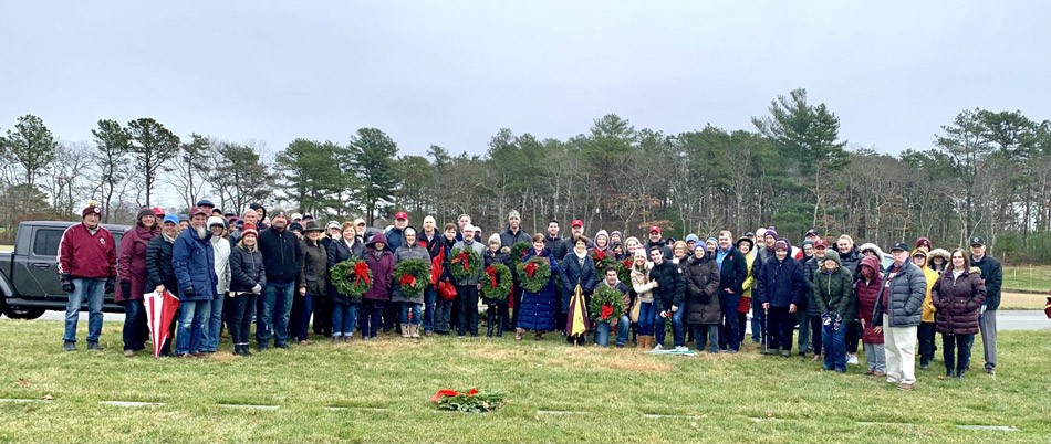 Group from BC Veterans Alumni Network at Borne National Cemetery