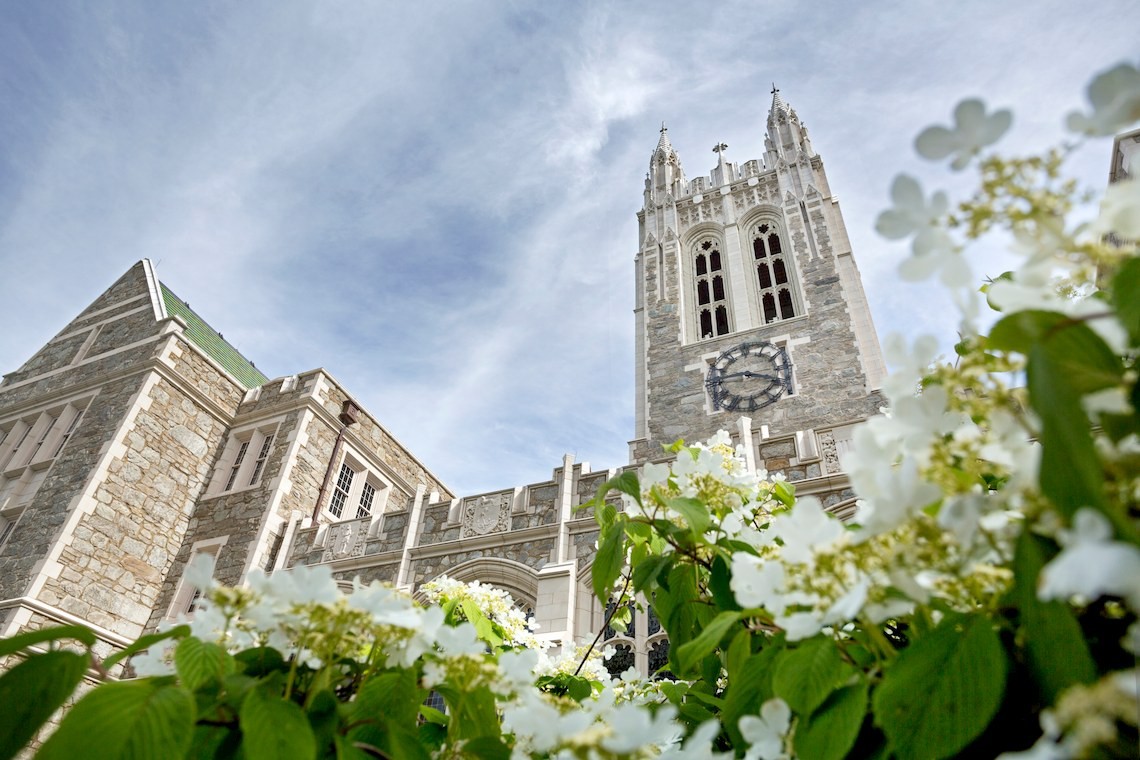 Summer flowers with Gasson Hall