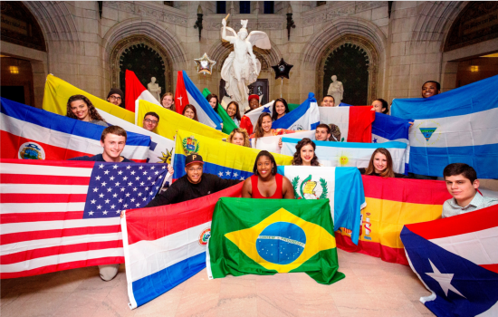 Group Photo with Flags