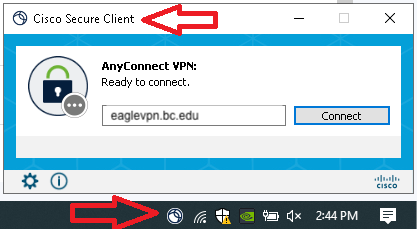 screenshot of new Cisco VPN client now called Cisco Secure Client