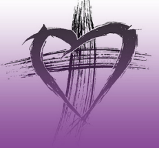 Illustration of purple heart and cross