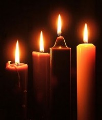 Photos of lit candles