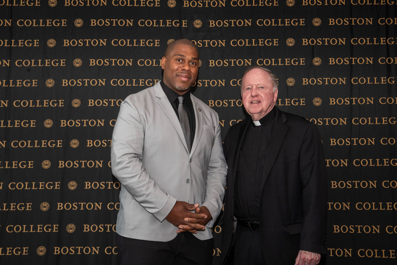 Josh Beekman with Fr. Leahy