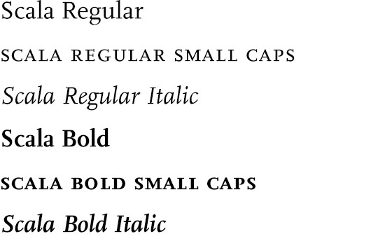 Scala font families