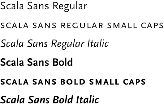 Scala Sans font families