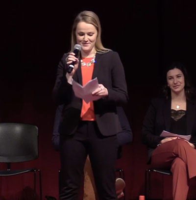 Female student speaking