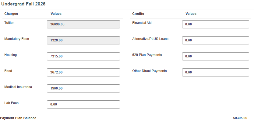 fall budget worksheet screenshot
