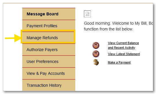 my bill landing page screenshot