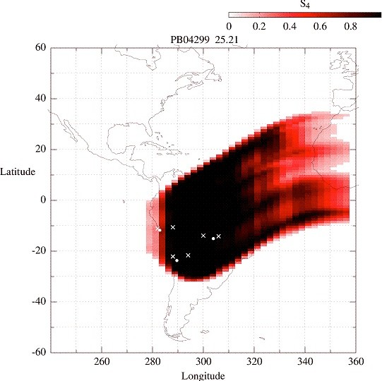 Radio scintillation projection overlay