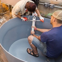 Students performing undergraduate research
