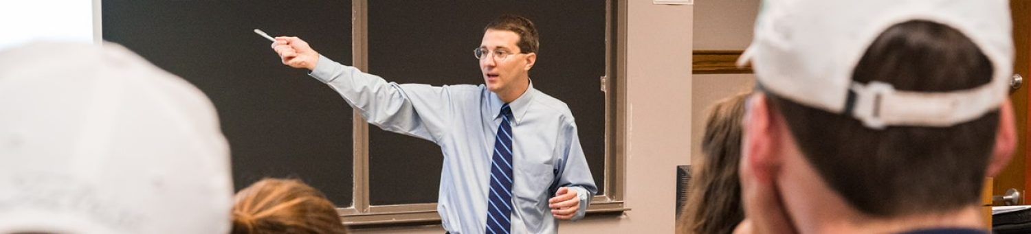 A professor speaking to a class