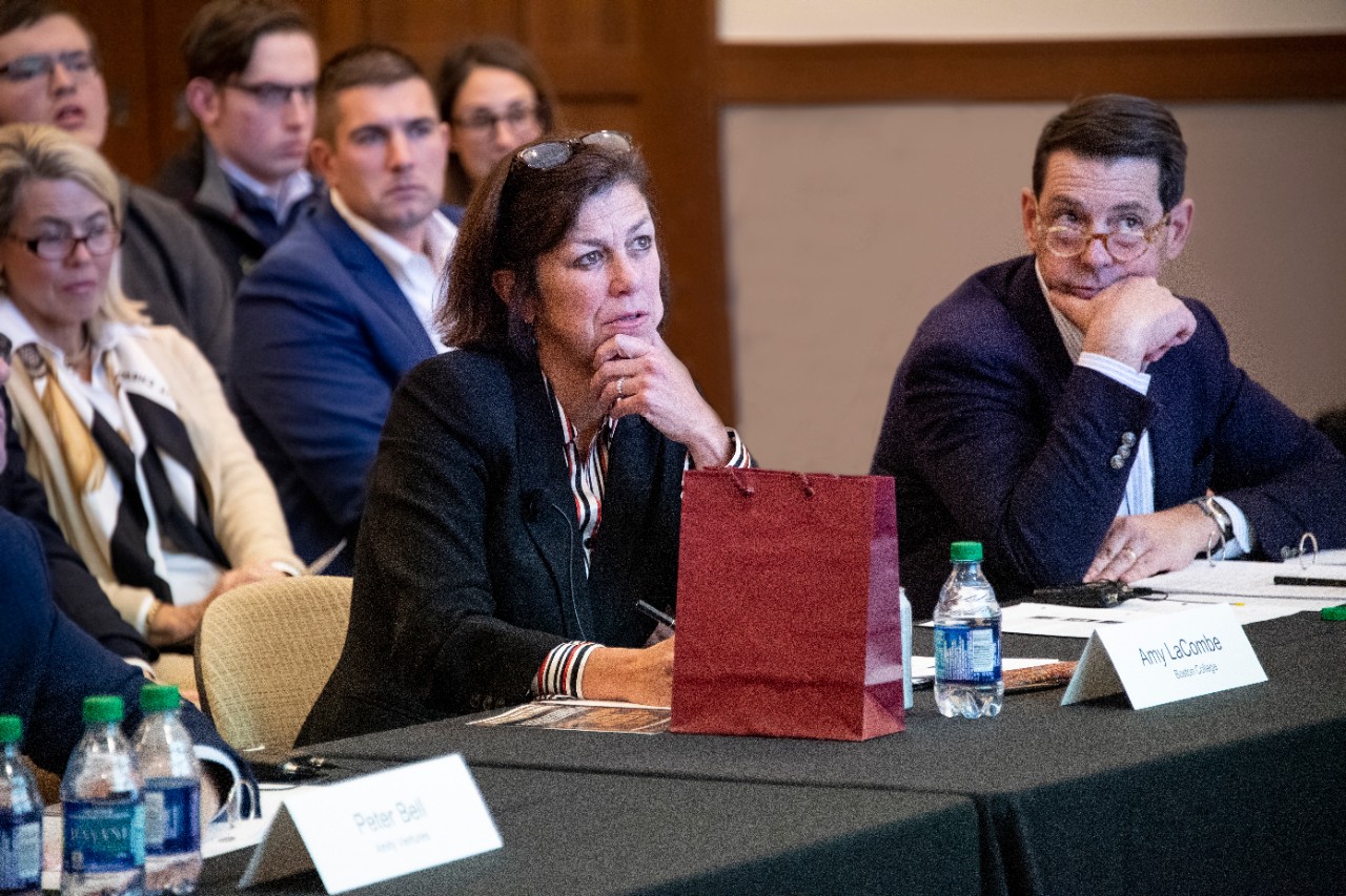 Judges Amy LaCombe '90 and Joe Popolo '89