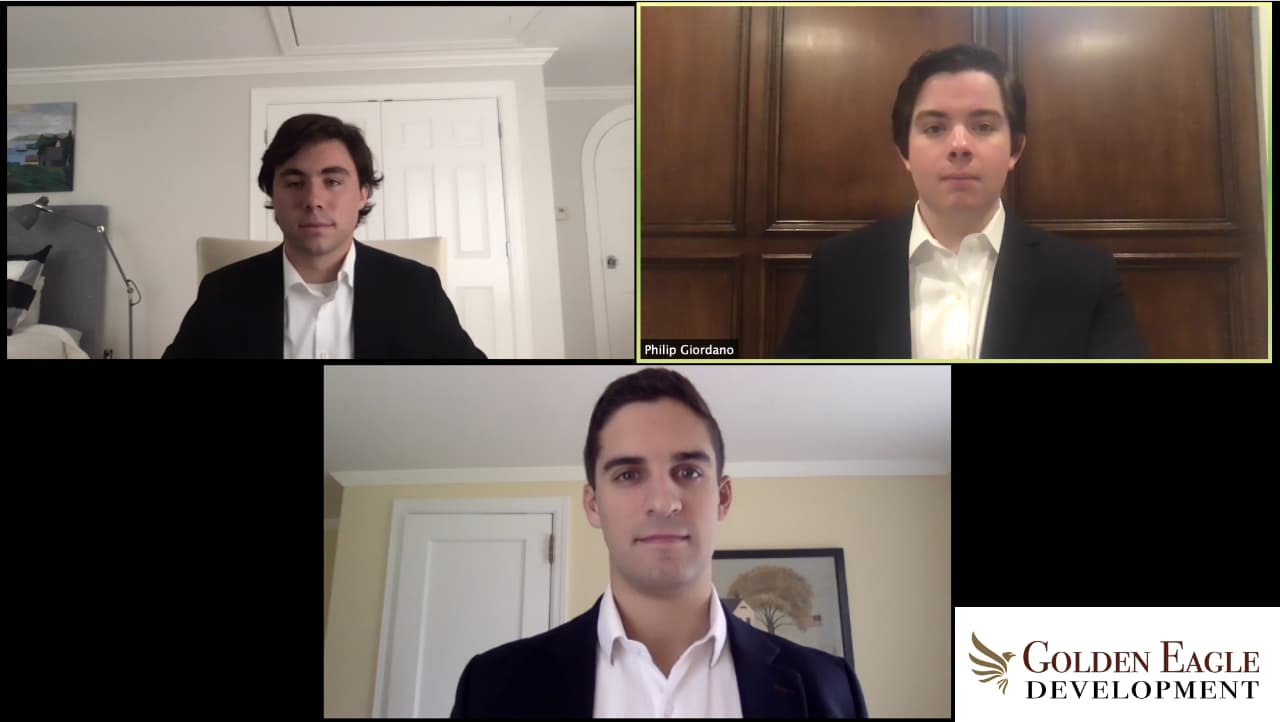 Screenshot of Golden Eagle Development presenting on Zoom