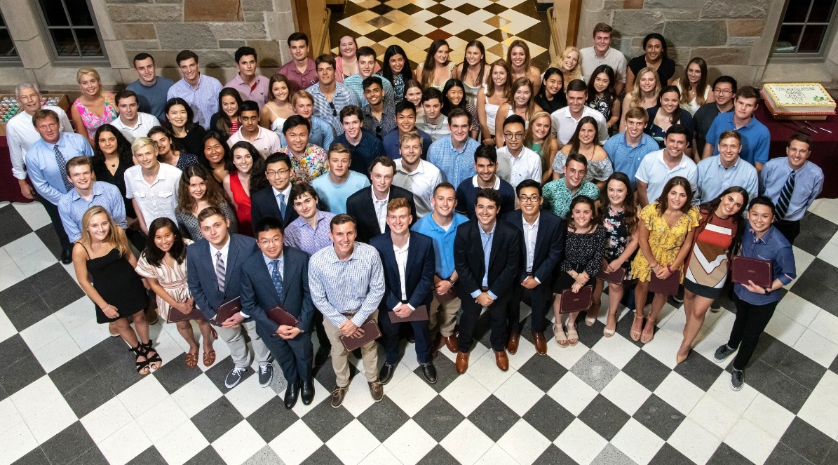 group photo of 2019 catalyst participants standing in the Fulton atrium
