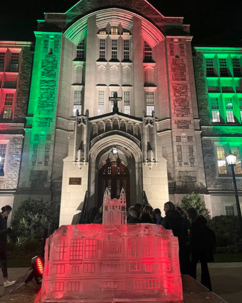 Gasson Hall ice sculpture