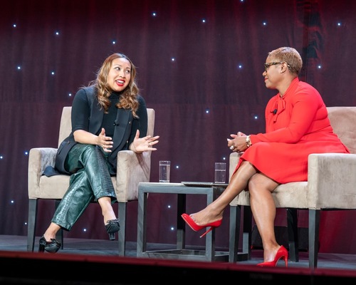 From left: Yasmin Cruz Ferrine, MBA '18; Ebony Thomas