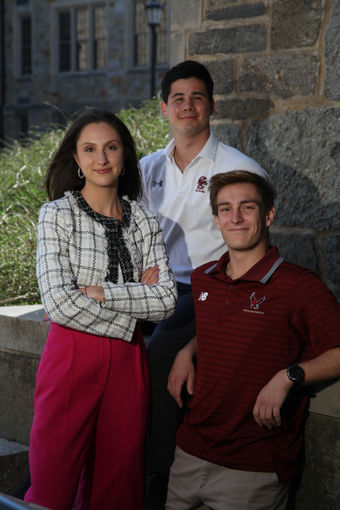 Madelyn Divino, MCAS ’23, Bobby Wittman ’25, and Michael Faris ’23