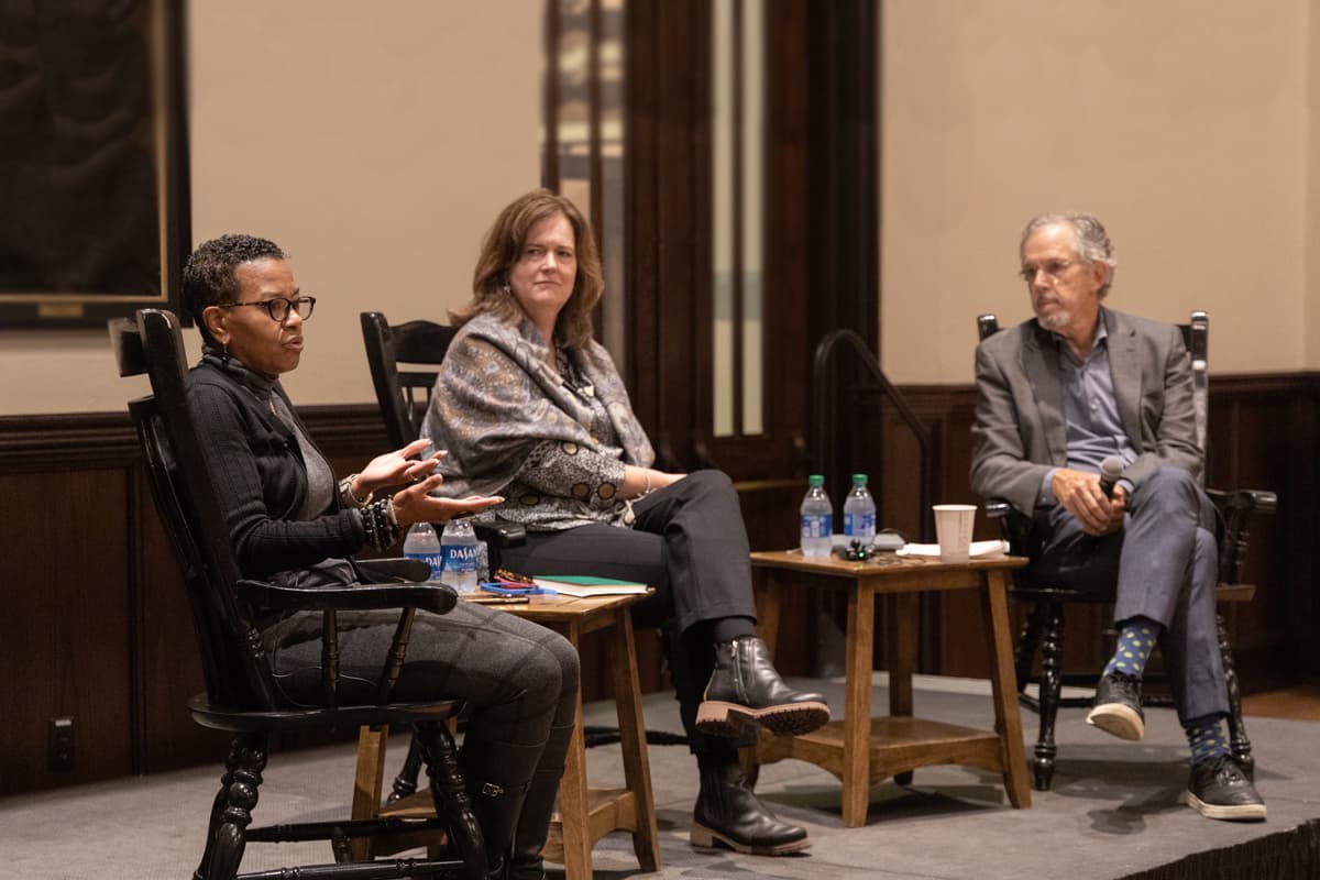 Photo of panelists at the Purpose Built Communities event
