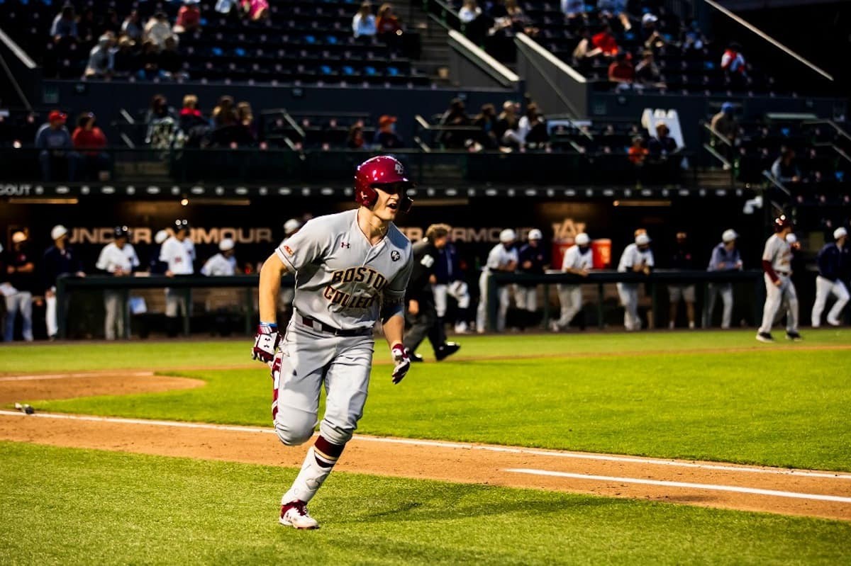 Photo of Frelick rounding the bases