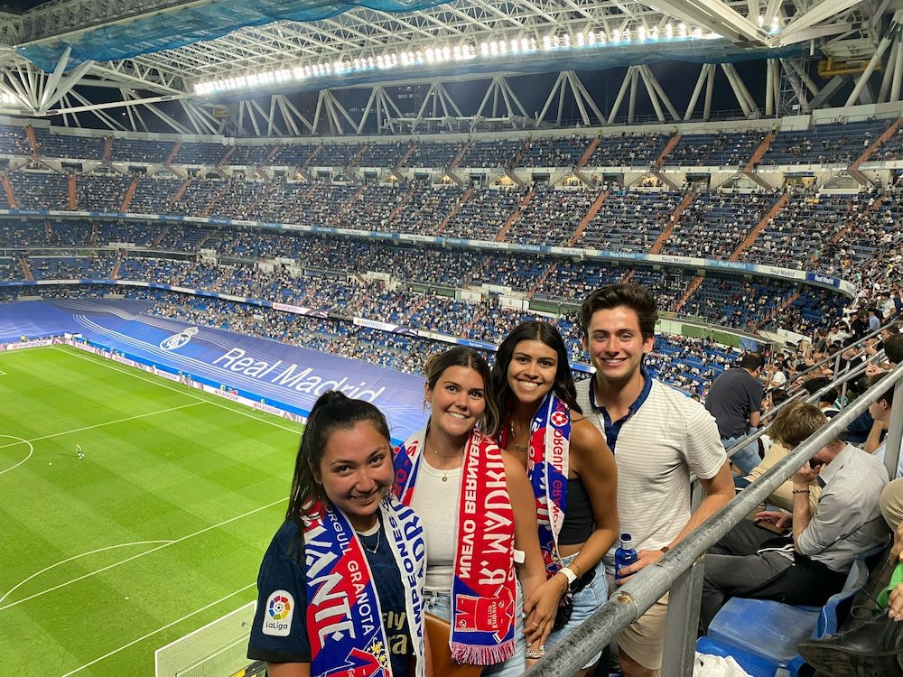 students at a soccer game