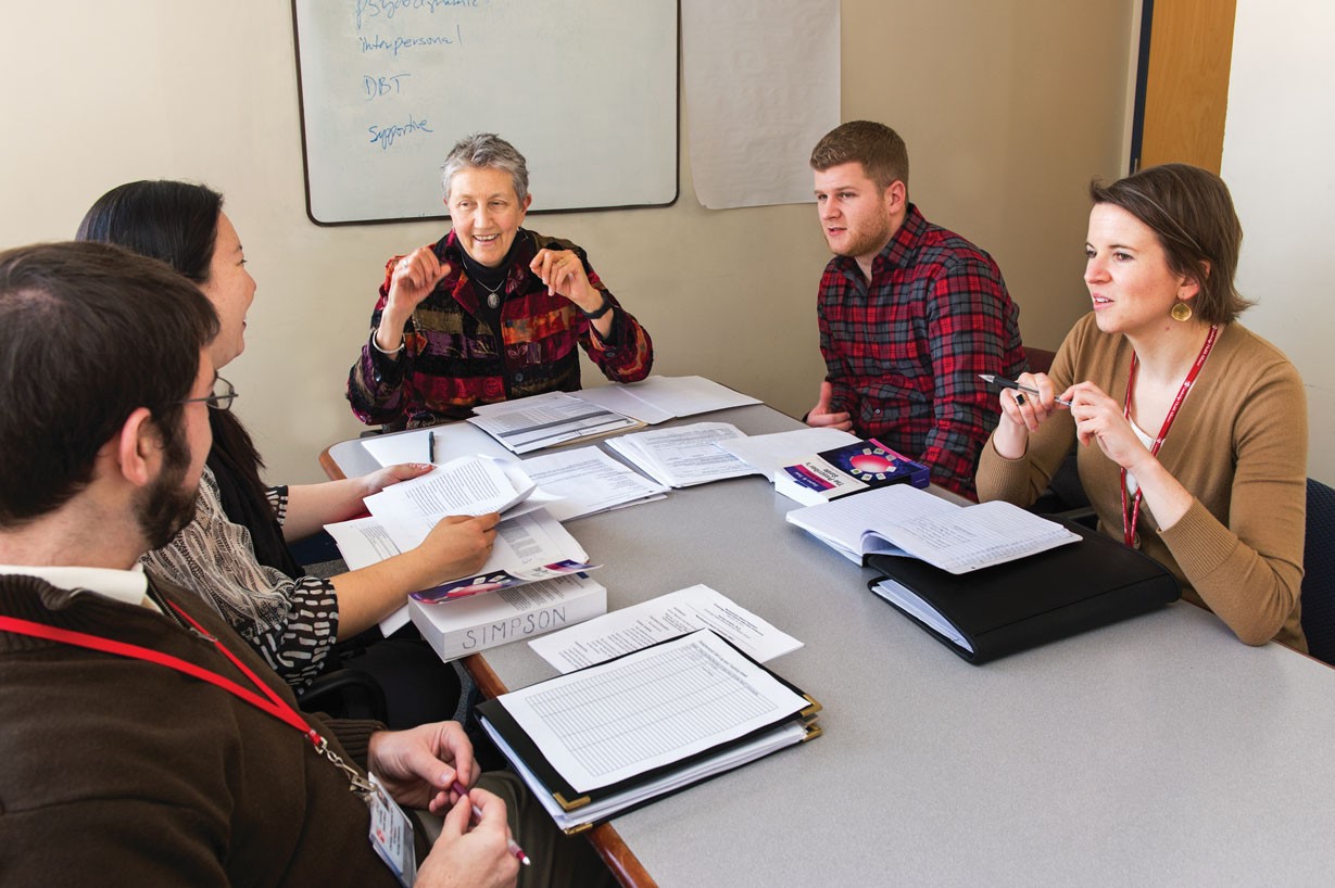 Preceptor meeting with students