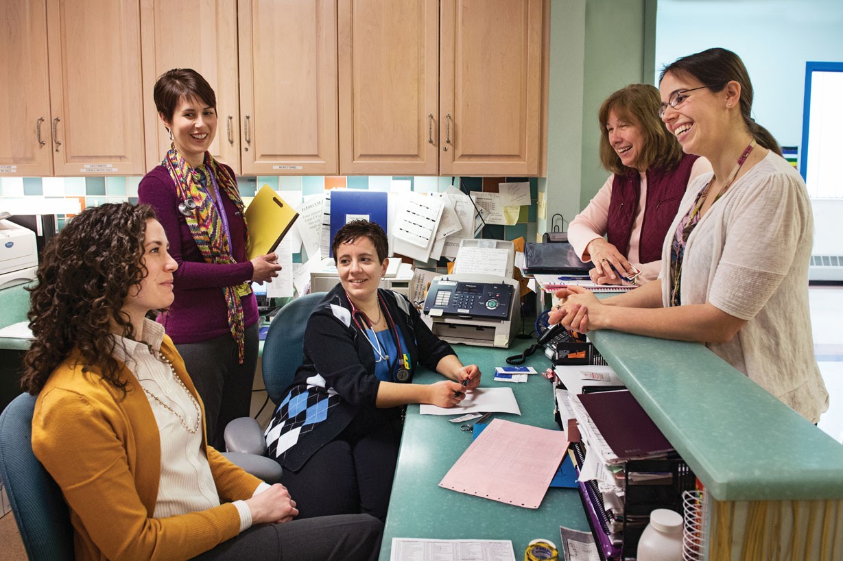 Preceptors at desk