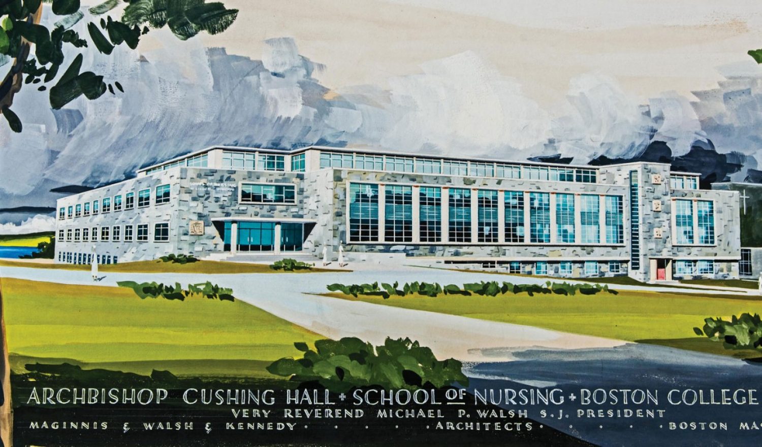 Painting of Cushing Hall