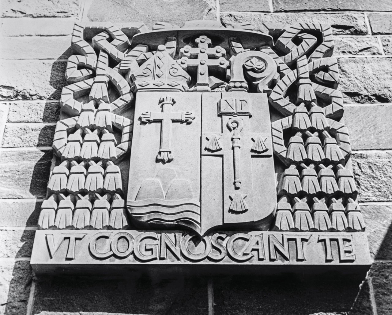 Bas-relief insignia, Cushing Hall