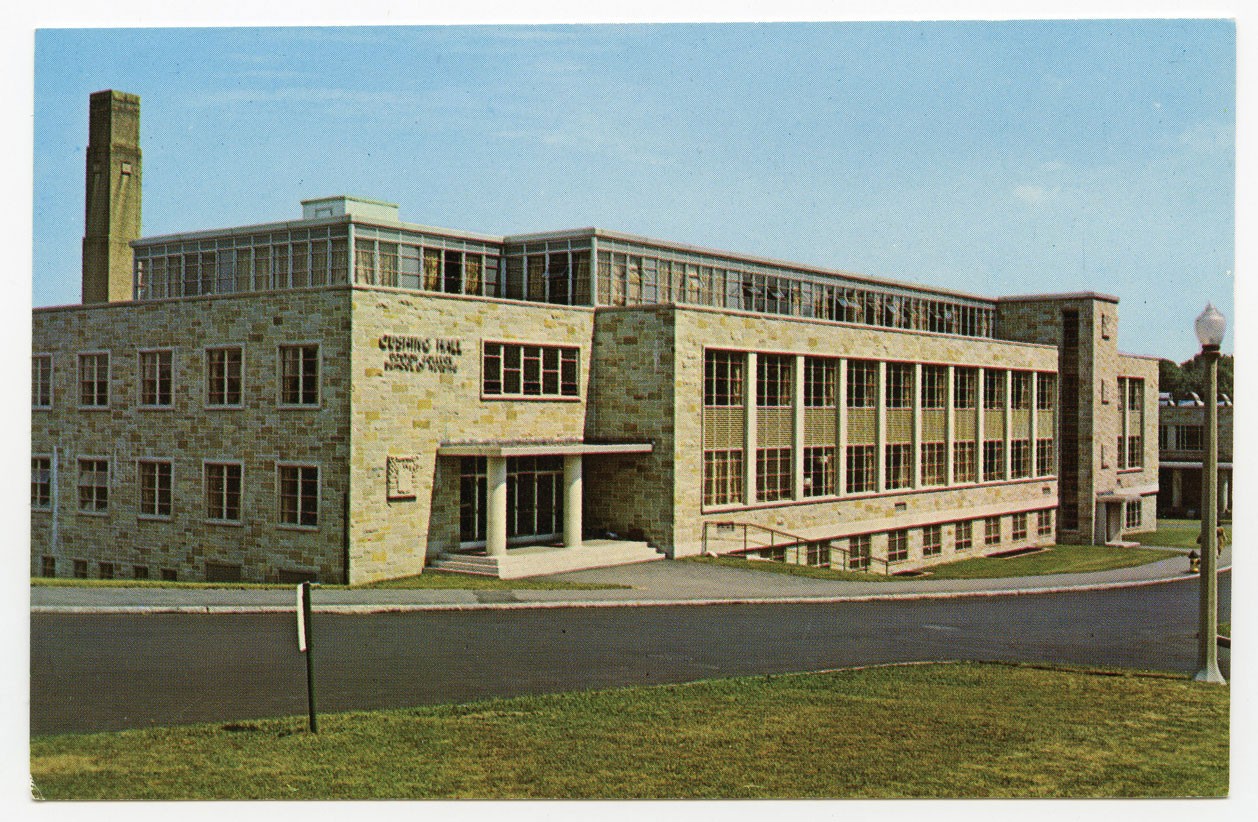 Postcard of Cushing Hall, 1960.