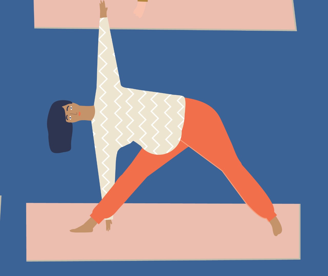 Woman doing yoga, triangle pose