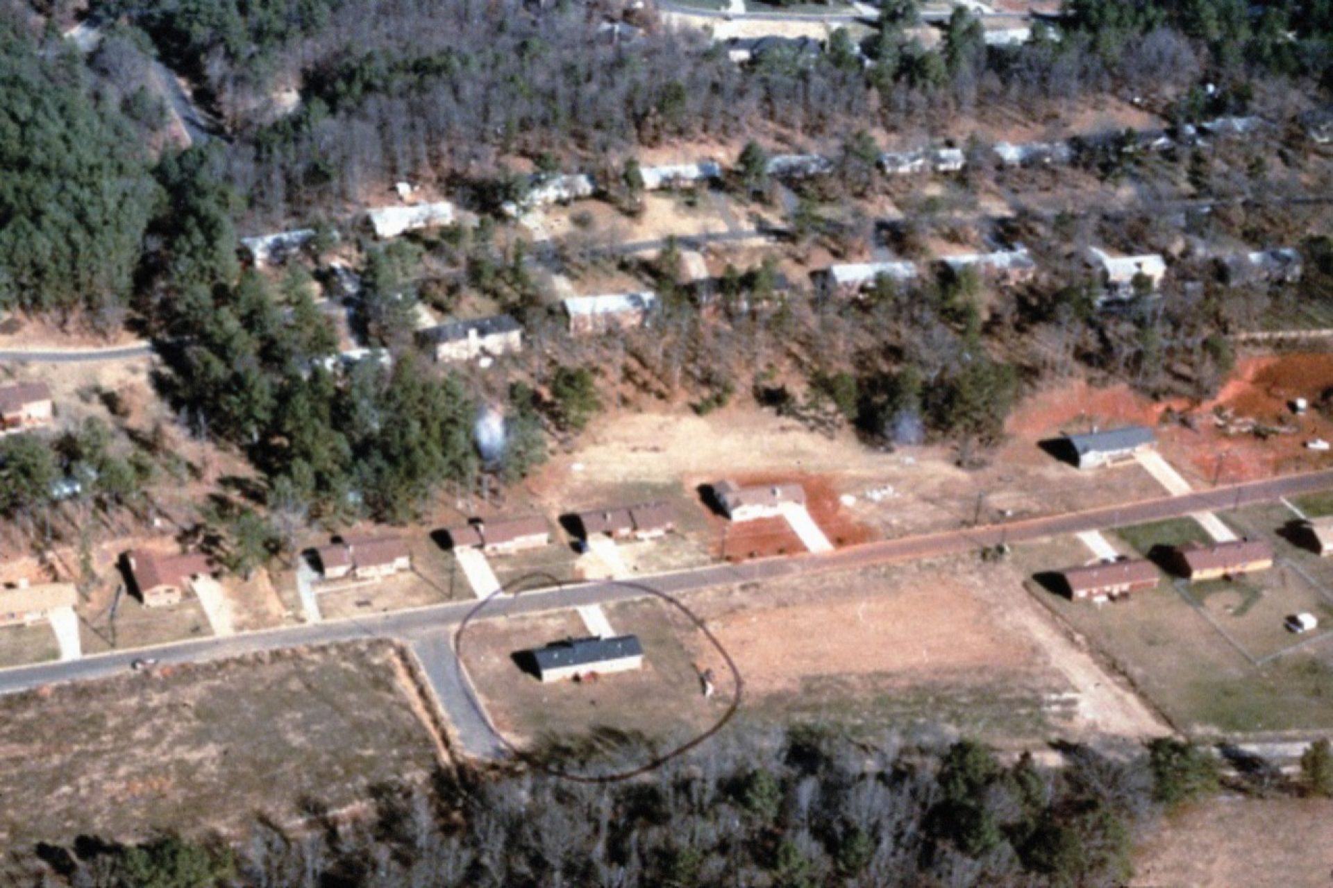 Crime scene aerial shot