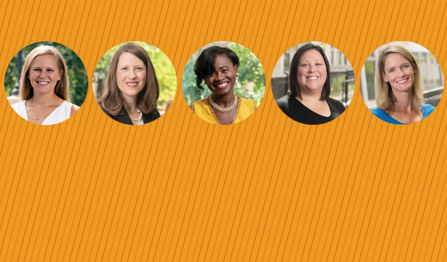 New faculty members Lindsey Horrell, Melissa Uveges, Cherlie Magny-Normilus, Erin Murphy-Swenson, and Patricia Underwood