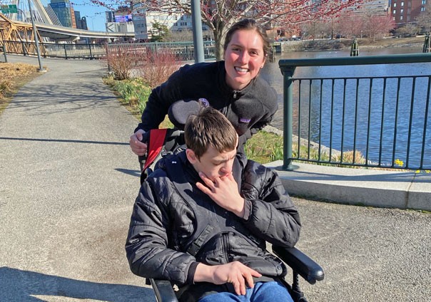 Samantha Wold '20 and Campus School student Dylan McAllister