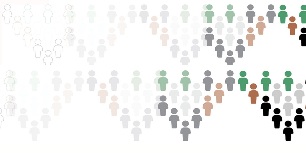 Repeating pattern of stick figures in color