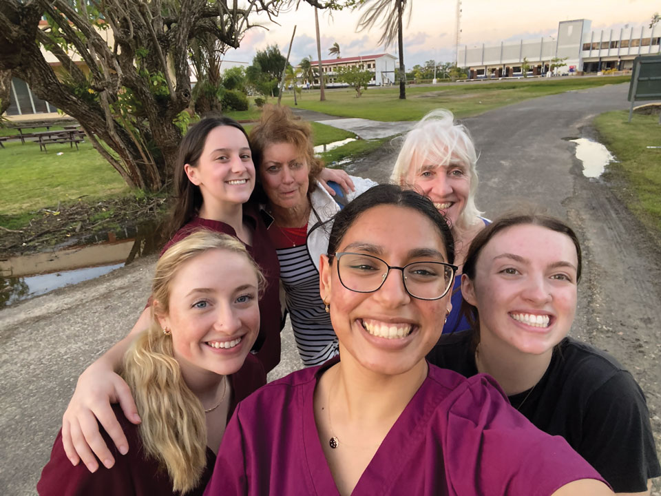 Students and faculty take selfie in Belize