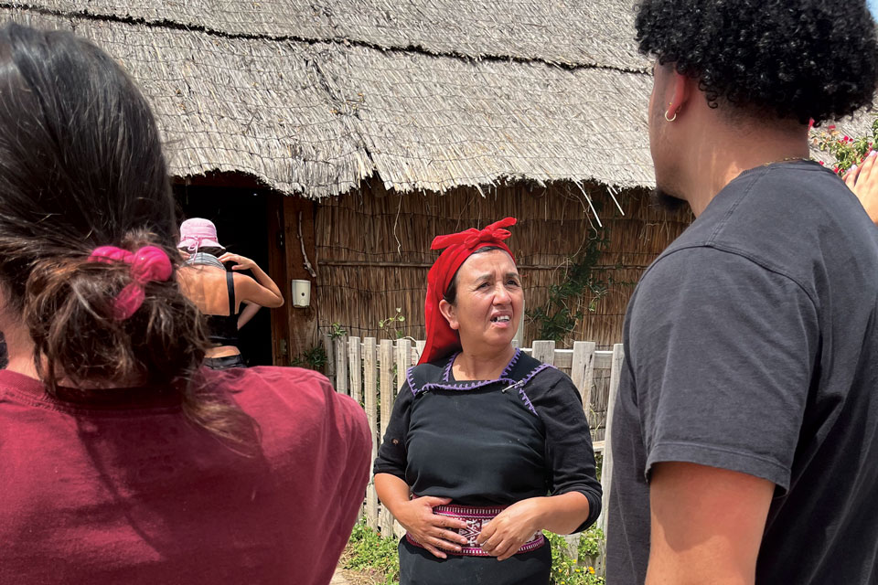 Visiting with indigenous inhabitants of Chile