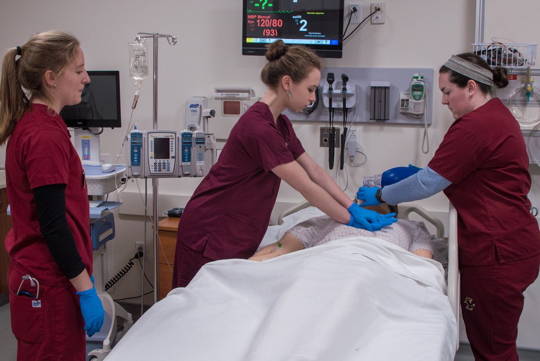 Students treat a patient in 