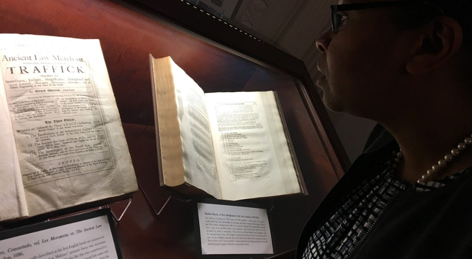 rare books in a display case