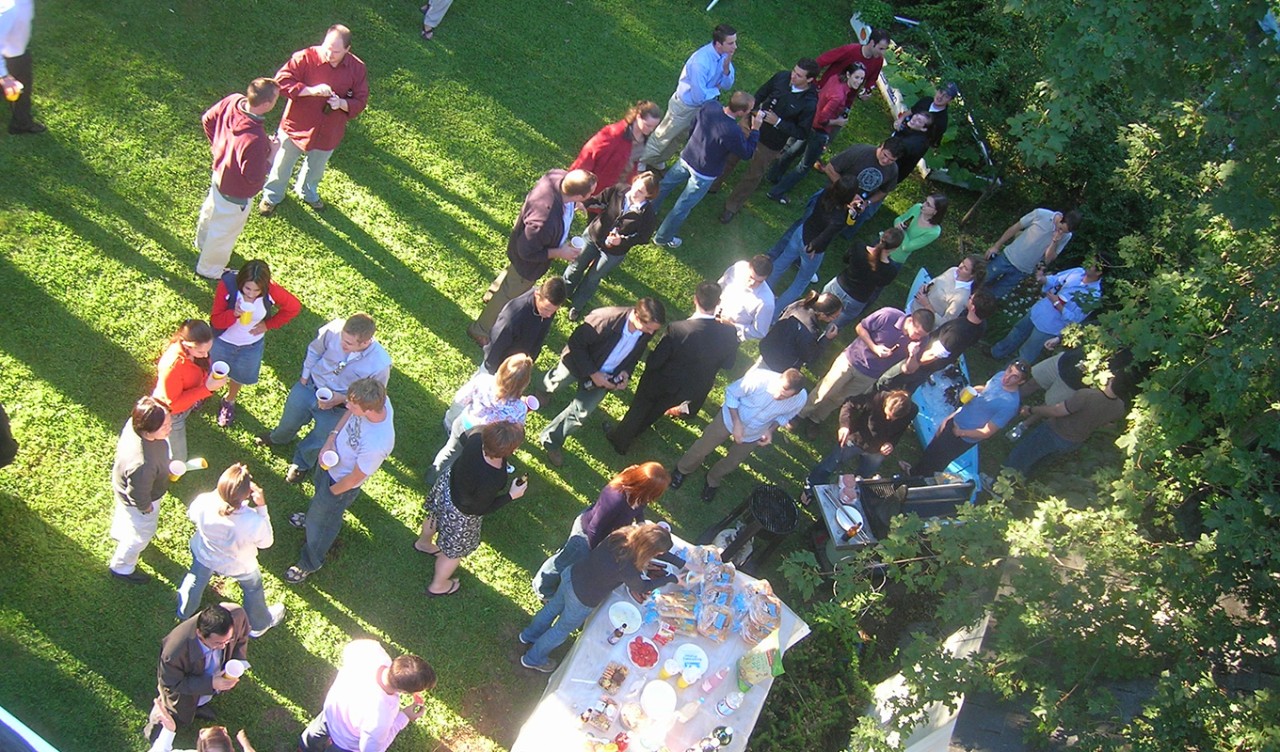 Students at Professor Plater's home