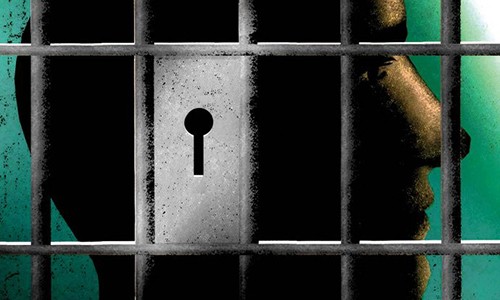 Illustration of Darrell Jones behind bars