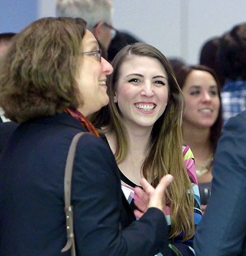 Students at networking event