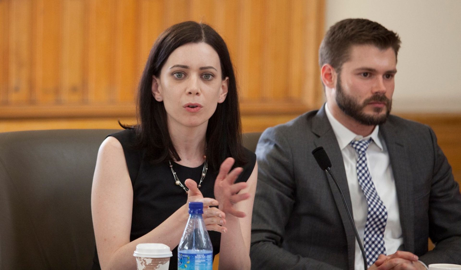 Participant gestures on panel