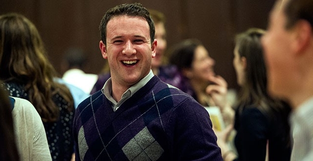 Student smiling at Curtin Center event