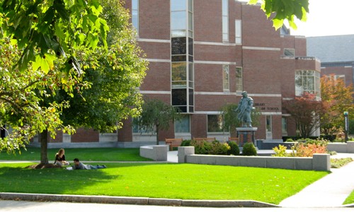 Students on grass